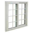 VENTANA CORREDIZA CUADRICULADA UPVC 1.2 X 1.5 METROS VENTO BLANCO