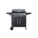 ASADOR DE GAS 4 QUEMADORES CON TAPADERA / LLANTAS 32.2" DECAKILA KMGS006B NEGRO