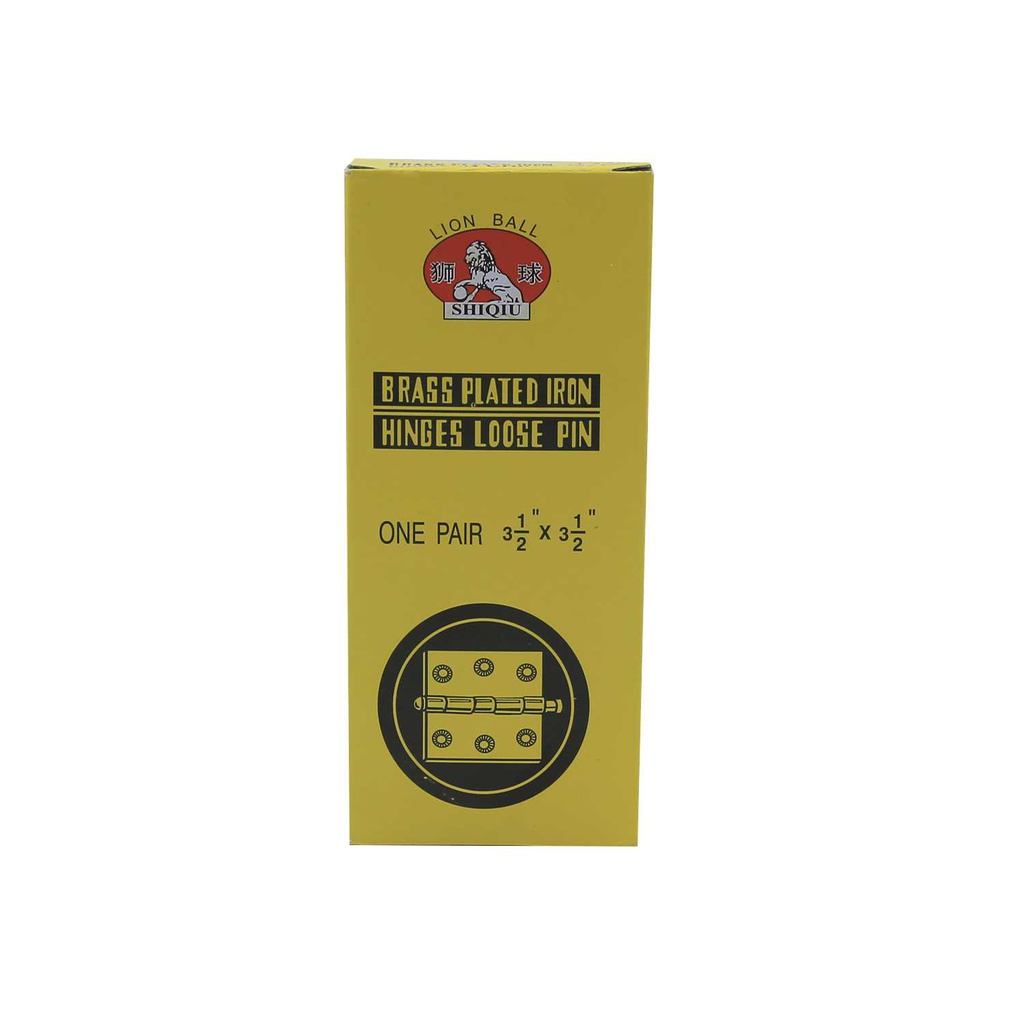 Bisagra china 3.5"x3.5" con tornillo 6083-a dorada