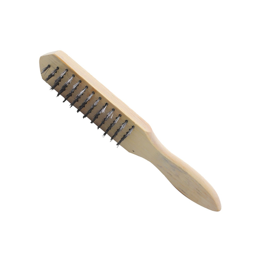 Cepillo alambre de 5 lineas mango de madera 105