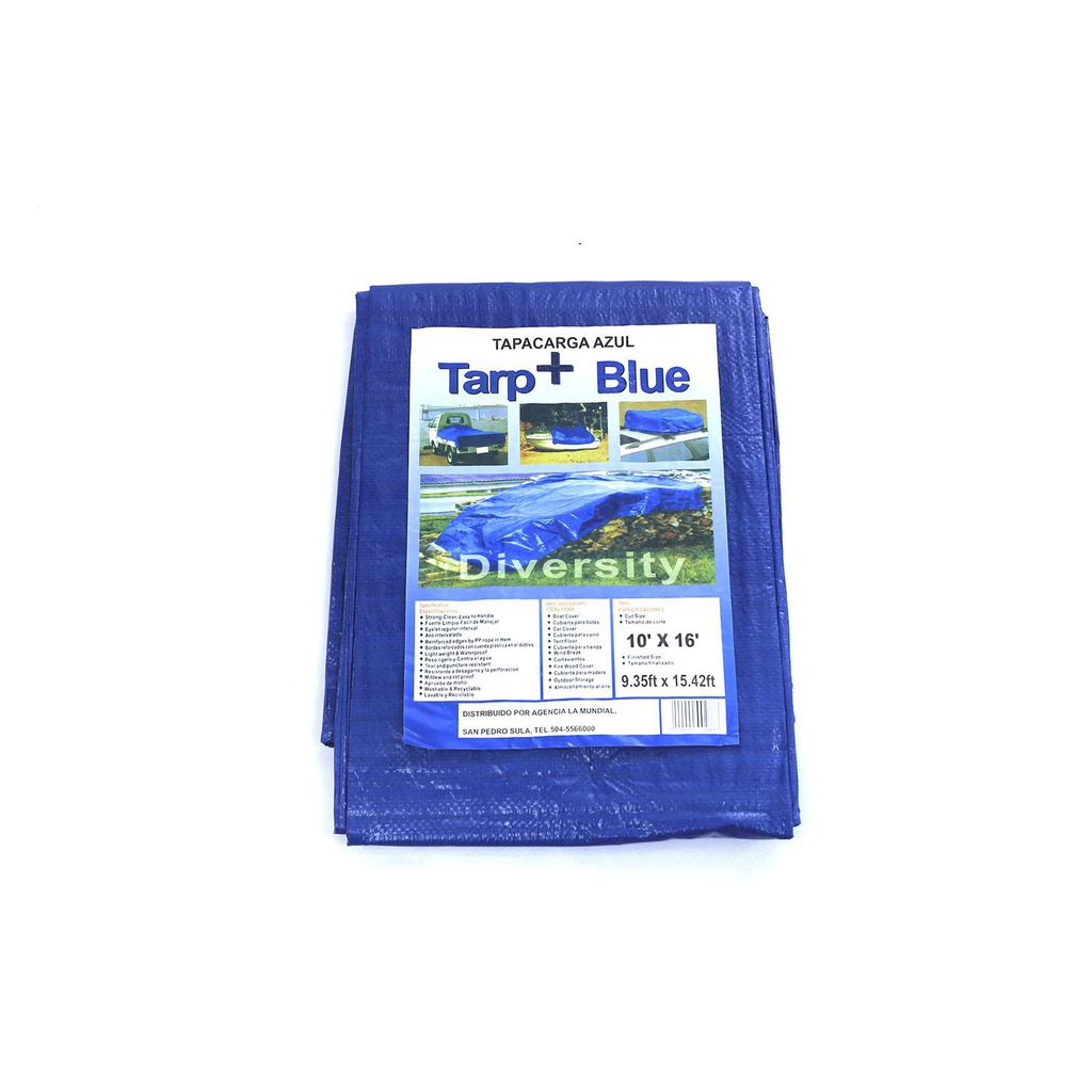 Tapacarga plástico 10'x16' pet1016 azul