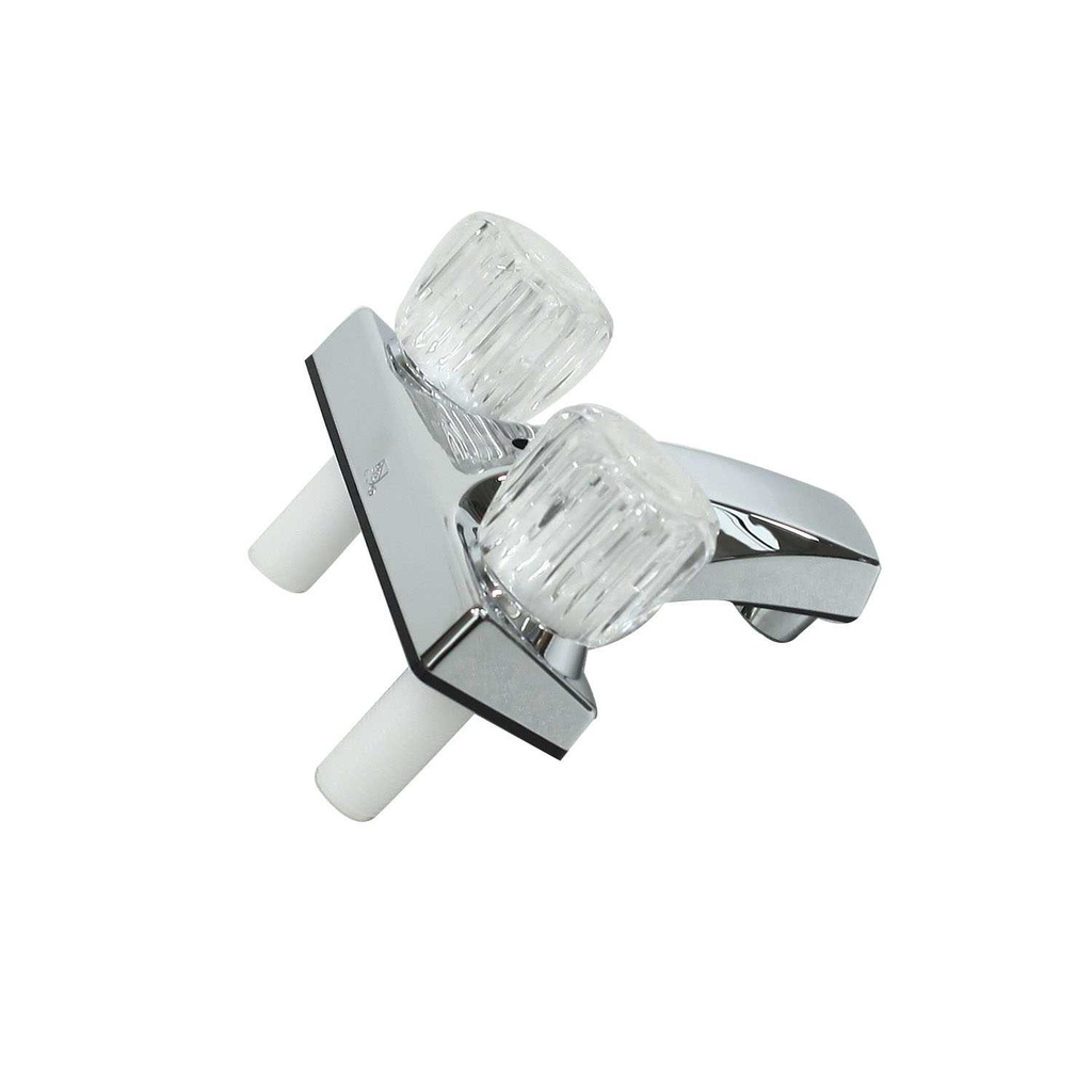 Llave lavabo 4" 2-perillas de acrilico 021-001=l-0201