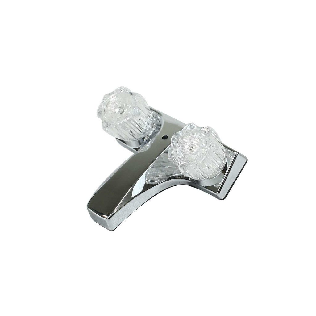 Llave lavabo 4" 2-perillas de acrilico 021-001=l-0201