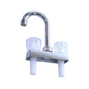 Llave de lavabo 1/2"x4" 2 perillas de acrilico hp-123