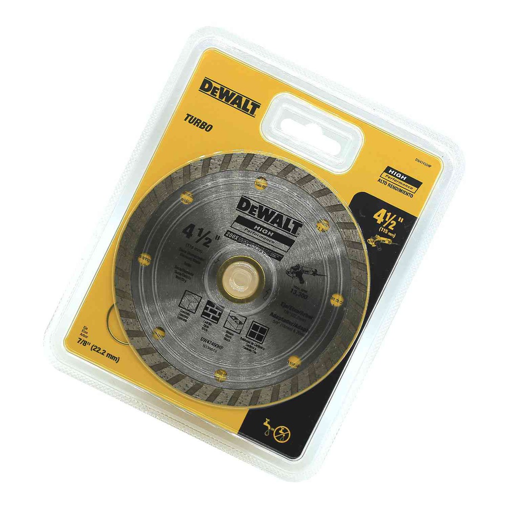 Disco diamantado para cortar concreto 4.1/2"  dw47450hp