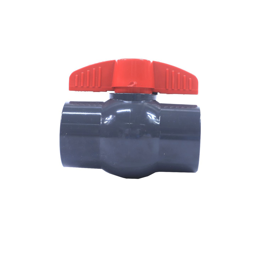 Valvula balin 2" pvc con rosca perilla roja ld-828 gris