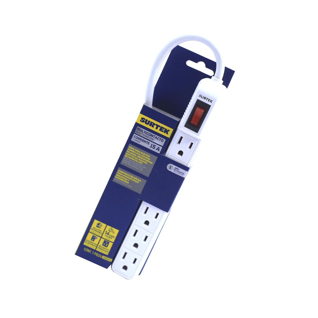 Tomacorriente multiple 6ench surtek 136201