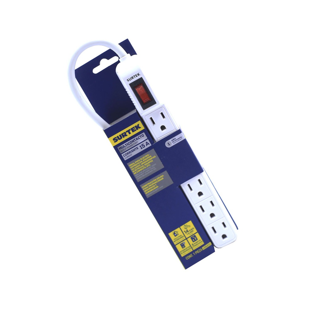 Tomacorriente multiple 6ench surtek 136201