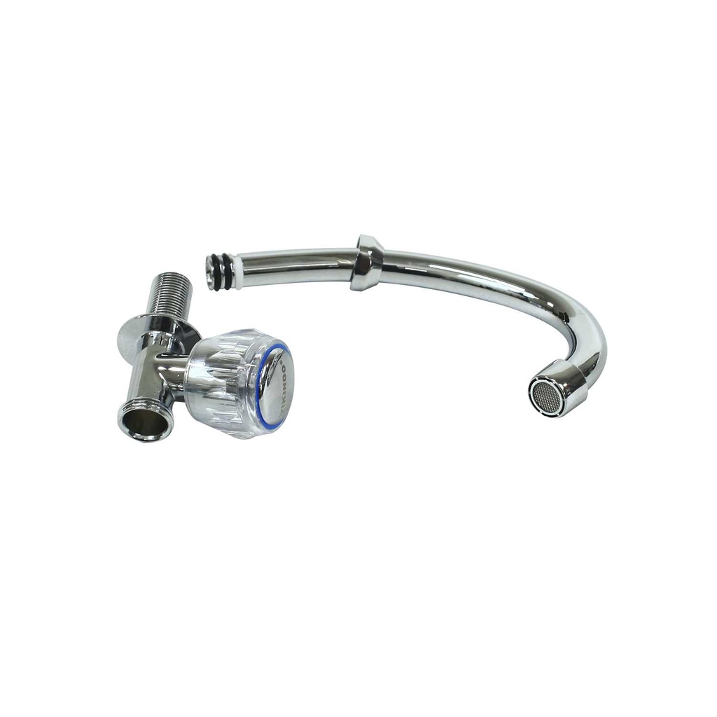 Llave individual lavamanos 1/2" vikingo perilla acrilica 8/kfasl