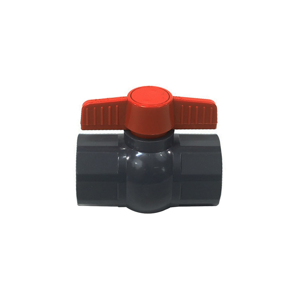 Valvula balin 2" pvc sin rosca perilla larga gris / blanca