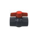 Valvula balin 2" pvc sin rosca perilla larga gris / blanca