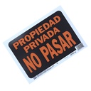 Rótulo plástico "propiedad privada no pasar" 3119