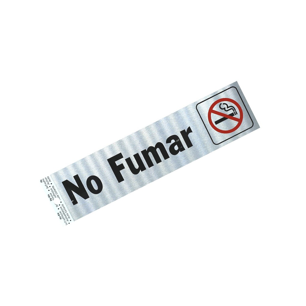 Rotulo aluminio autoadherible "no fumar" 2x8" 20805