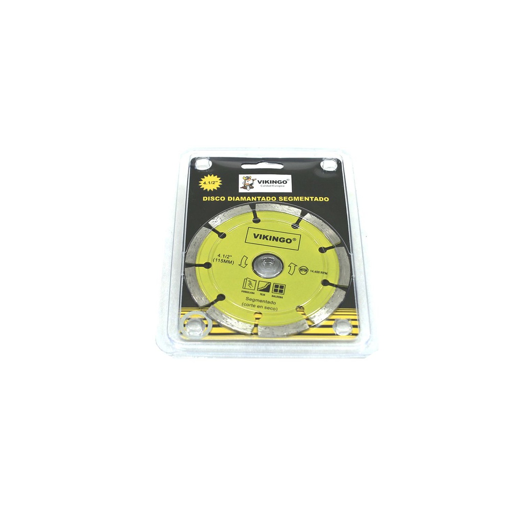 Disco diamantado cortar concreto 4.1/2" segmentado vikingo
