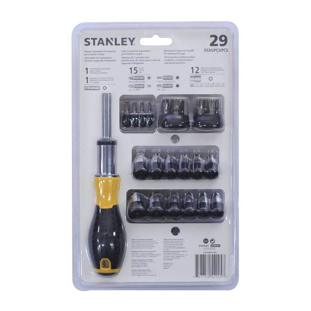 Desarmador multiple 29pc stanley 54-925