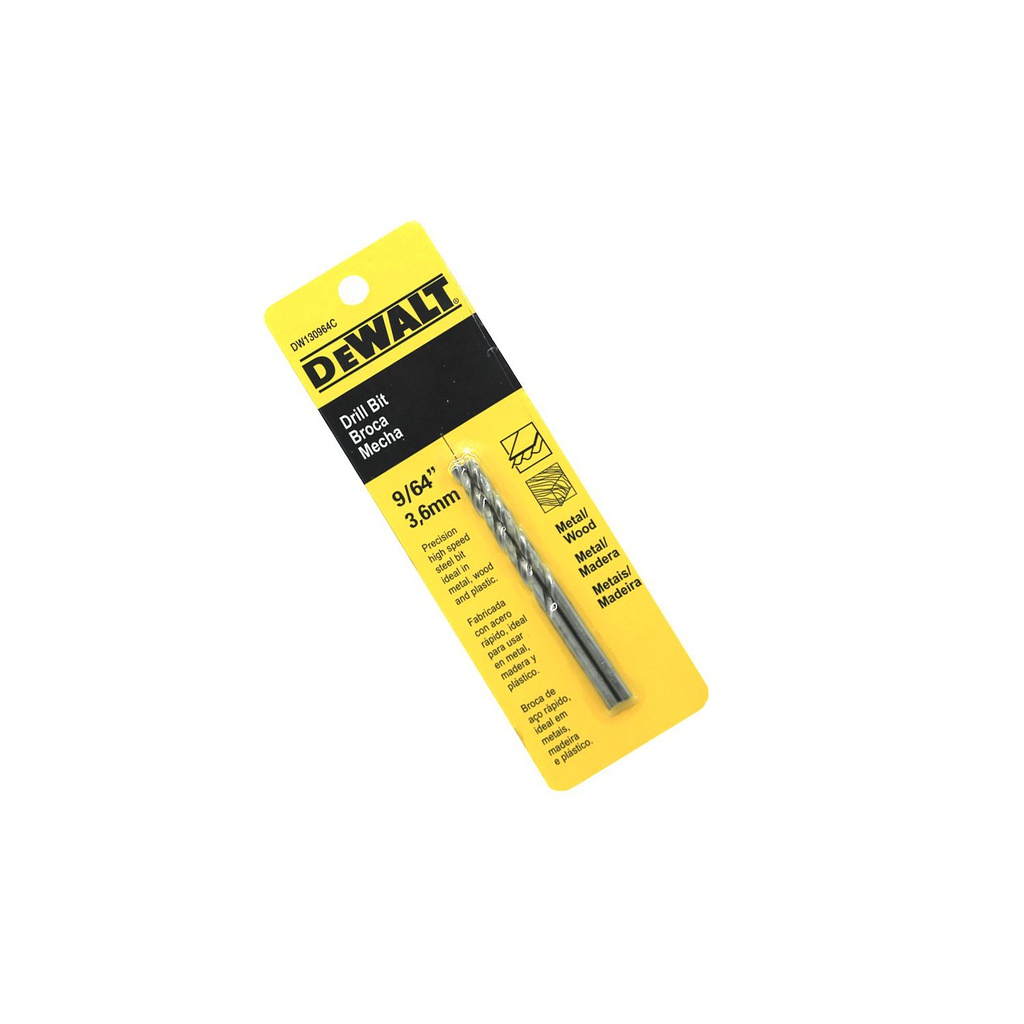 Broca hierro 9/64" 2pc dewalt dw130964c