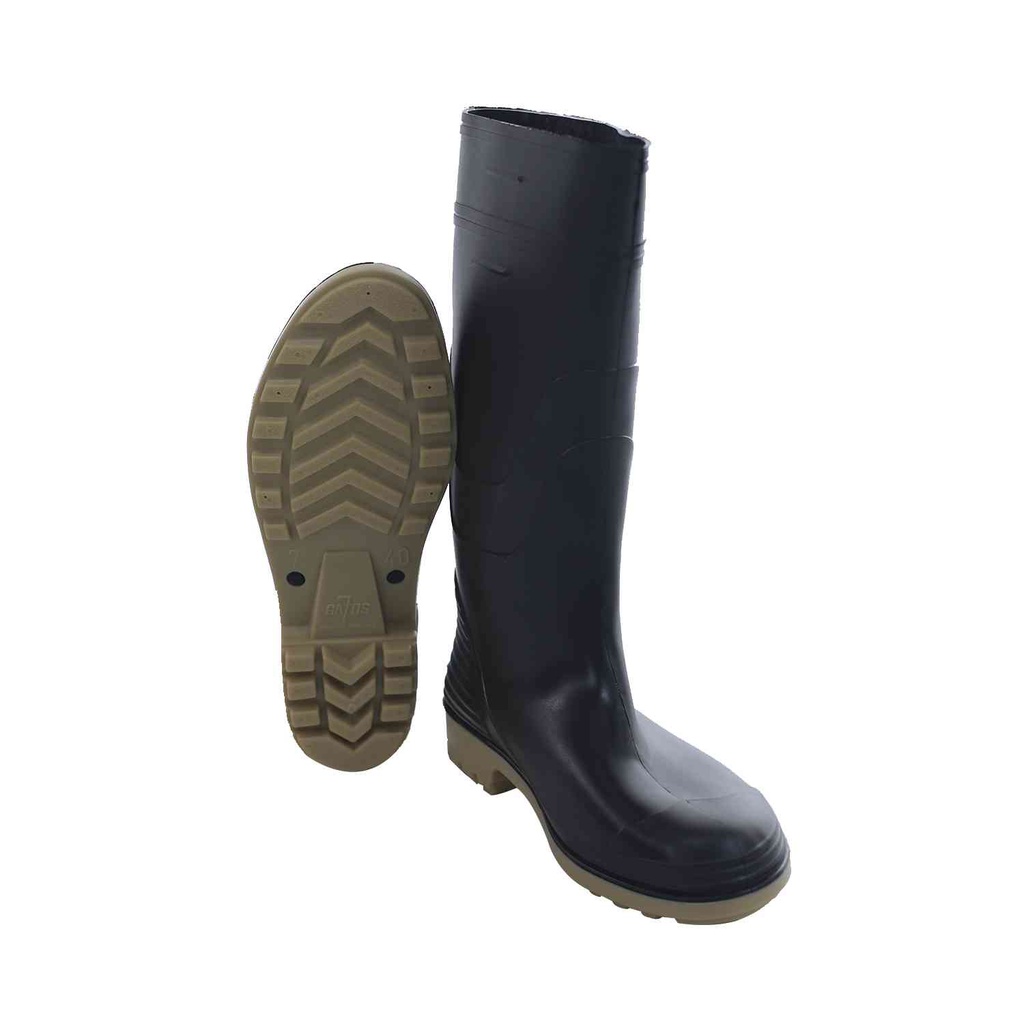 Bota hule #40-7 sin forro 7 gatos negro