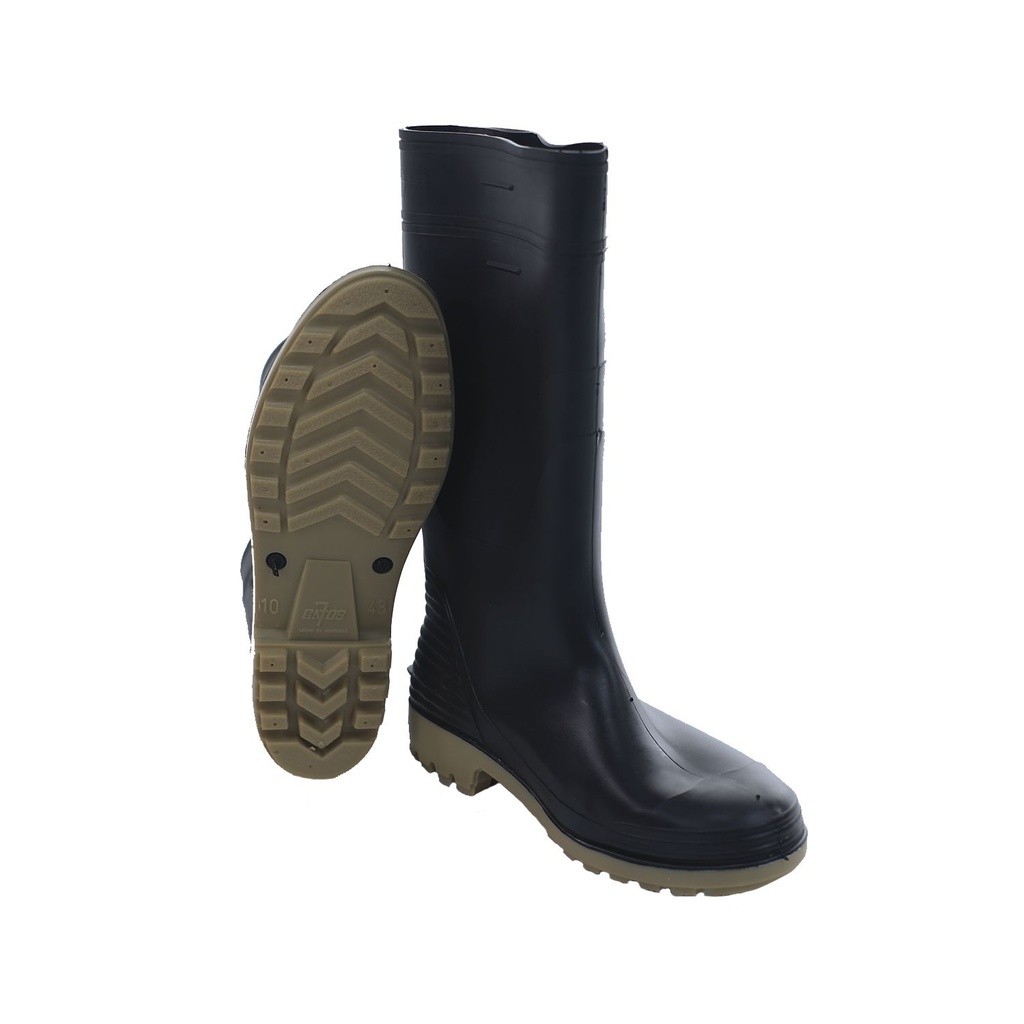 Bota hule #42-9 sin forro 7 gatos negro