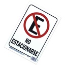 Rótulo plástico  "no estacionarse" 9x12" 20680