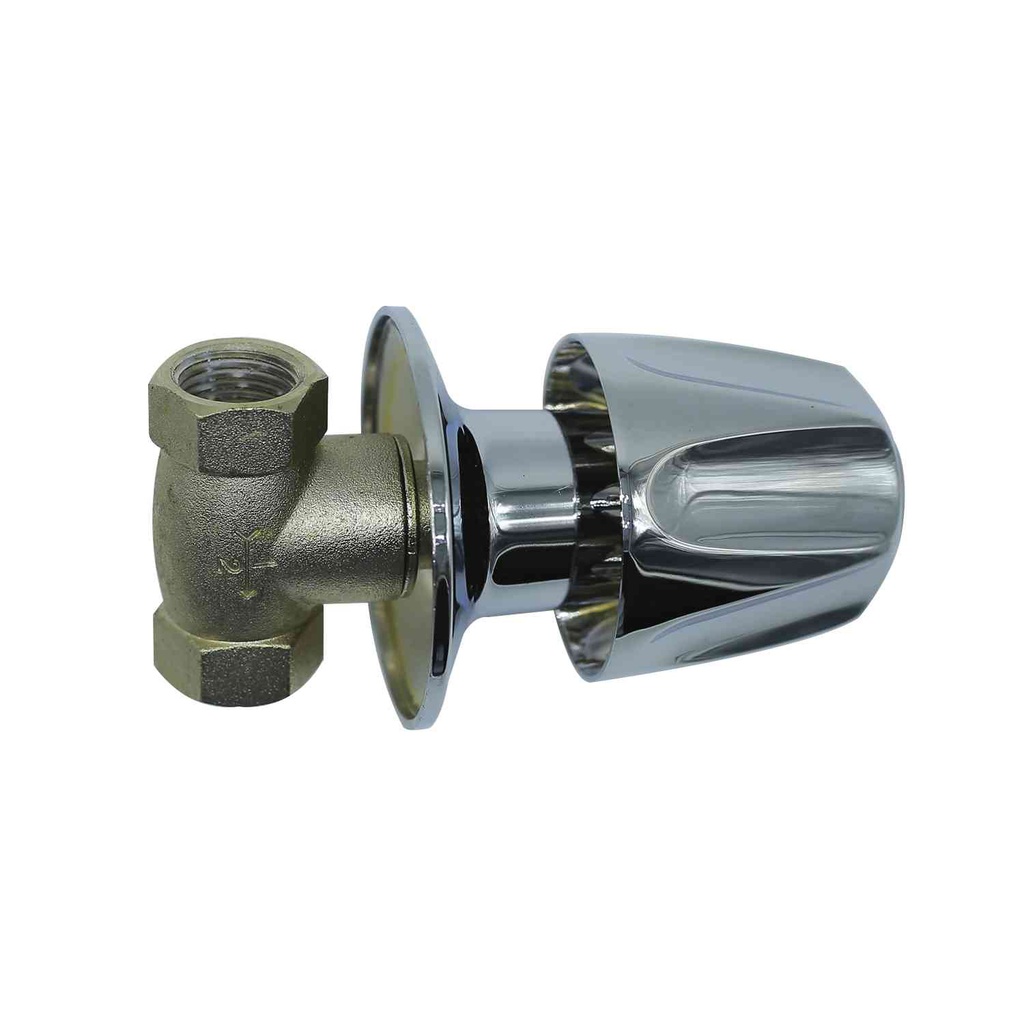 Valvula baño 1/2" boxer ht1659z perilla grande cromo pulido