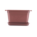 Macetera plástica rectangular 19x14x11cm con base 03804