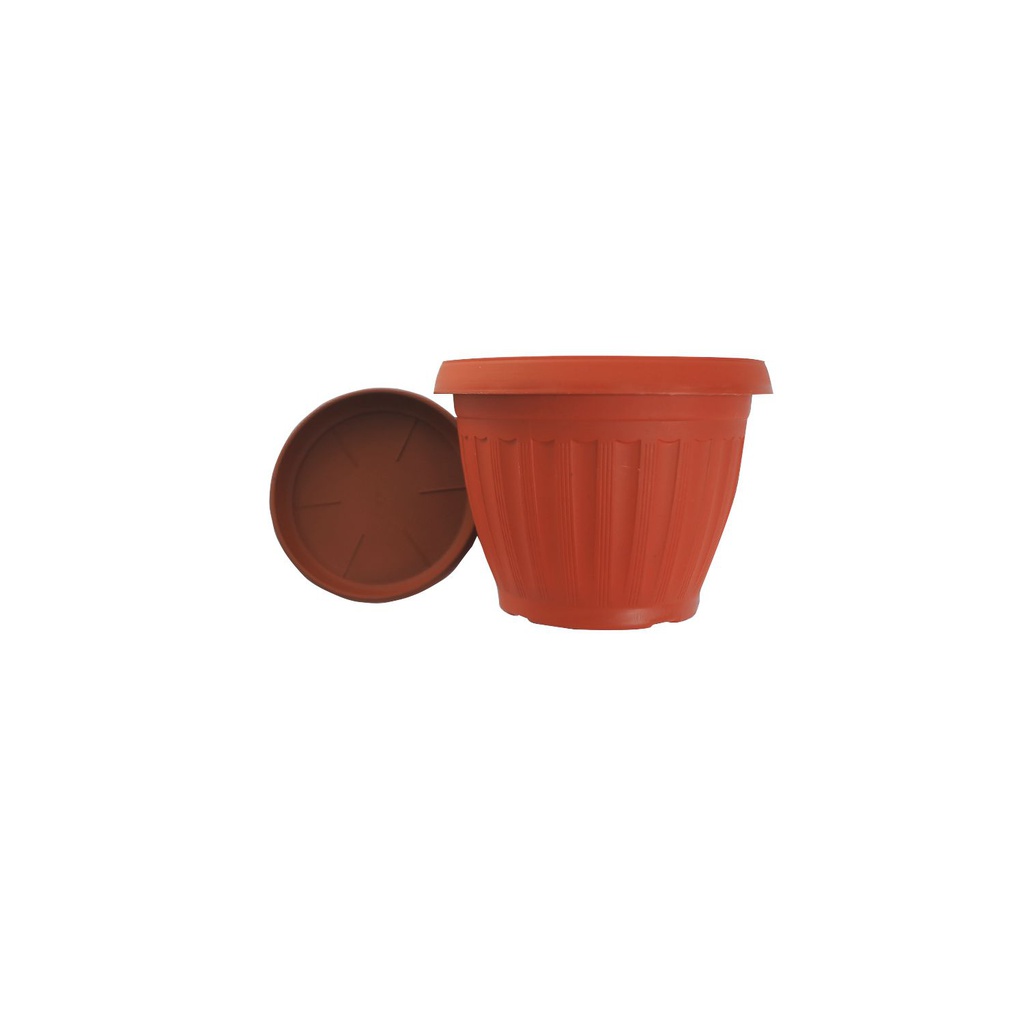 Macetera plástica redonda 23x17cm con base cs1103817