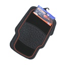 Alfombra de hule para carro hule 4 piezas abro cm2308 negro con rojo