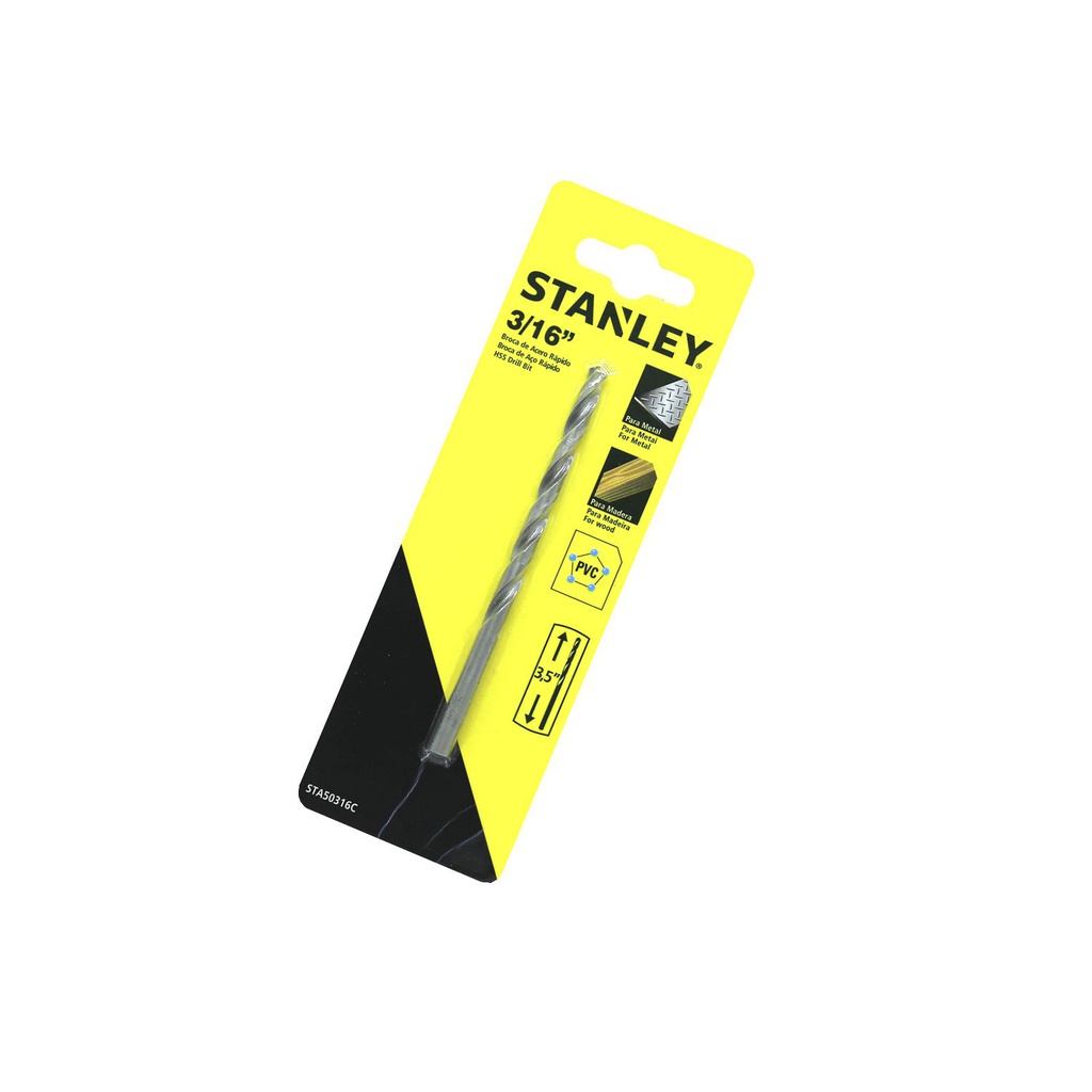 Broca hierro 3/16"x3.1/2" stanley st50316c