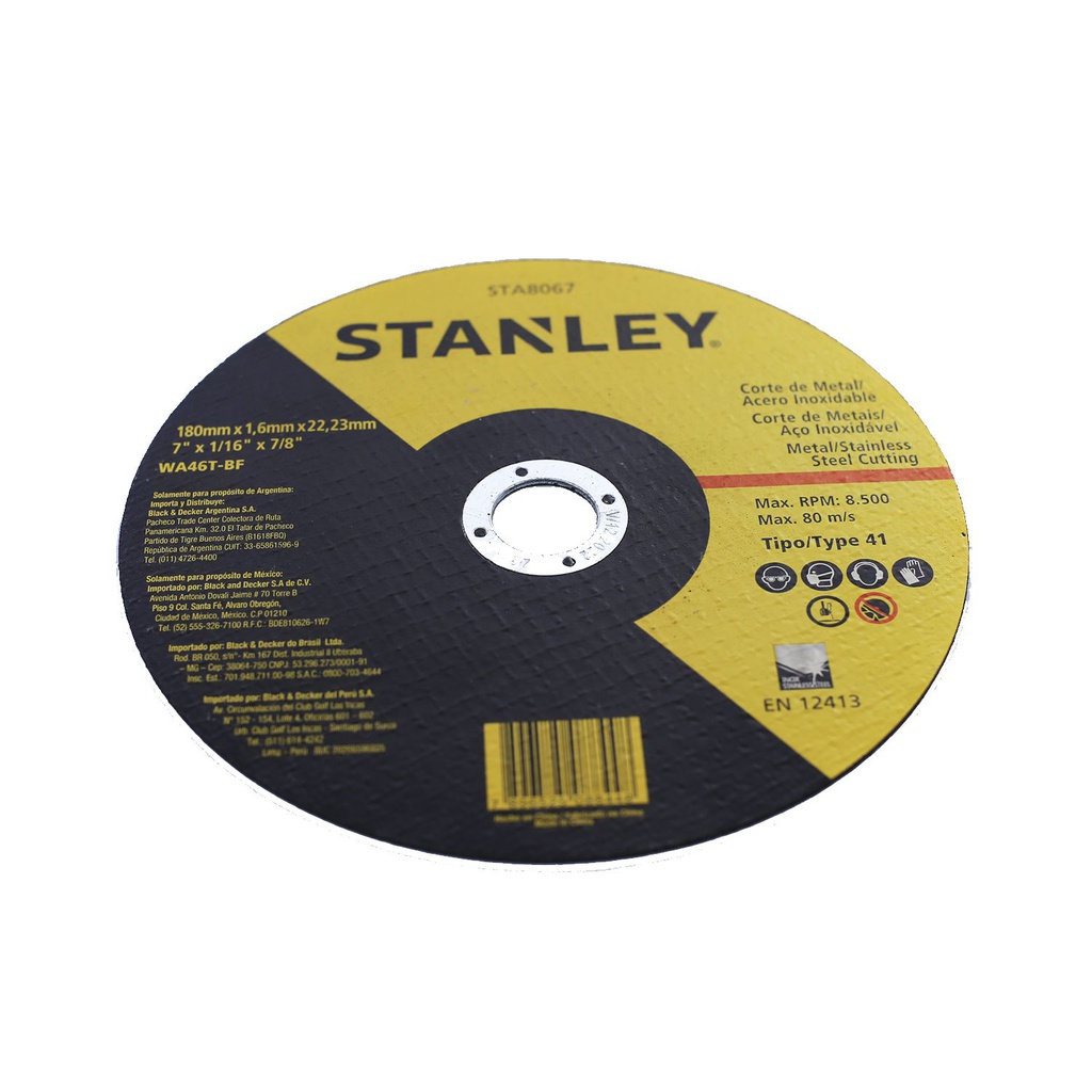 Disco cortar metal 7x1/6x7/8" stanley sta8067