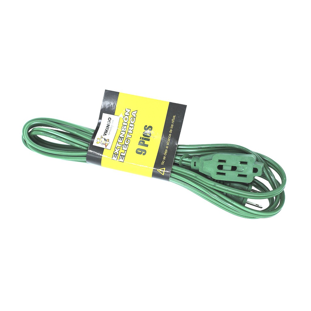 Extensión electrica 9' vikingo hecb-9 verde