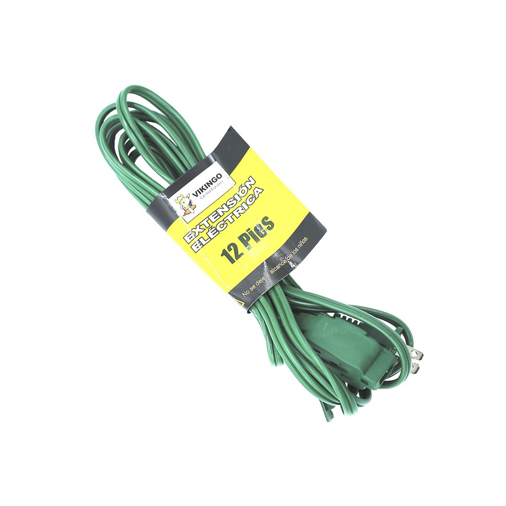 Extensión electrica 12' 127v vikingo hecb-12 verde