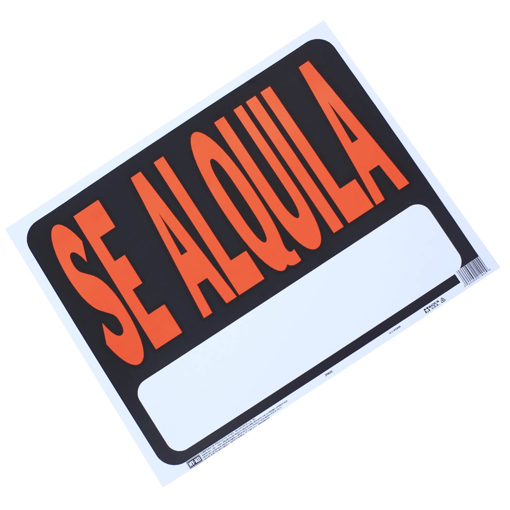 Rotulo plastico "se alquila" 37x47cm 21402