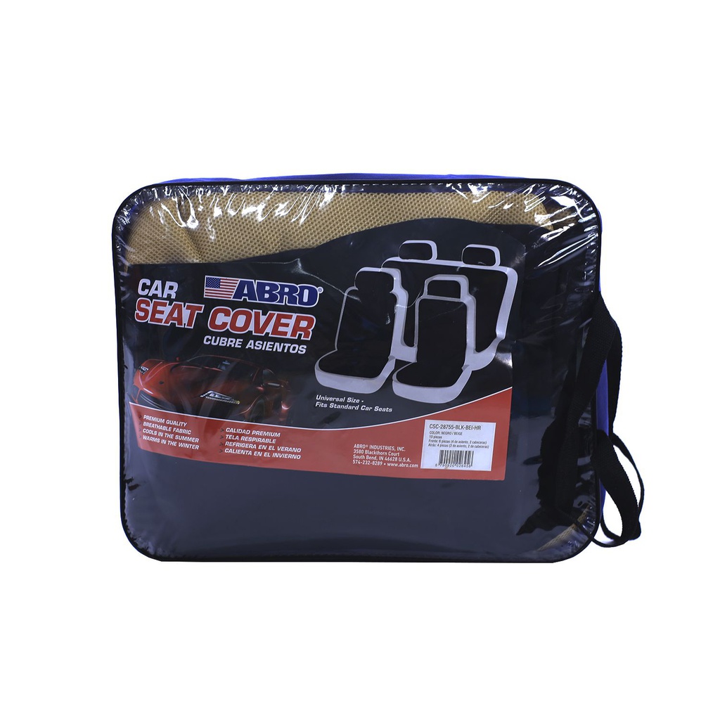 Forro asiento carro 10pc csc28755 negro / beige