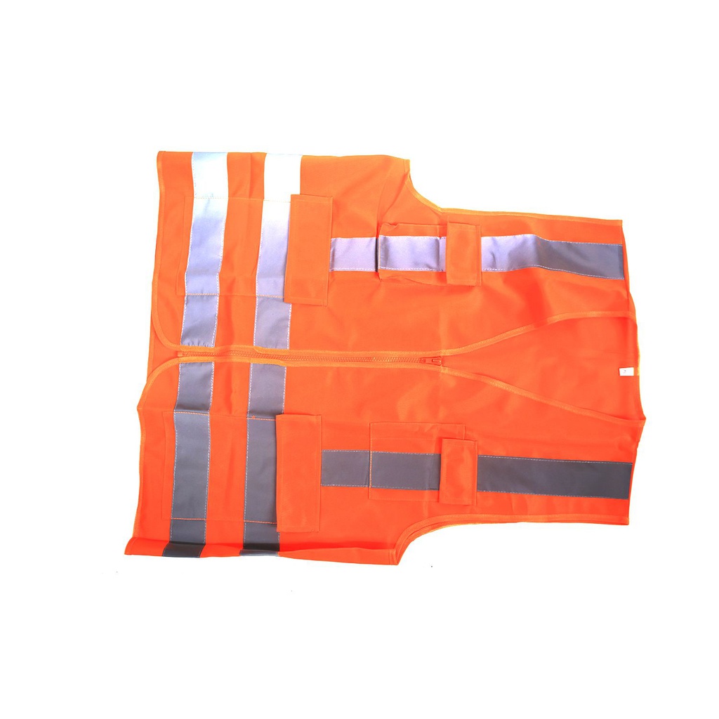 Chaleco reflectiva xl con bolsa lm-v016 anaranjado / gris