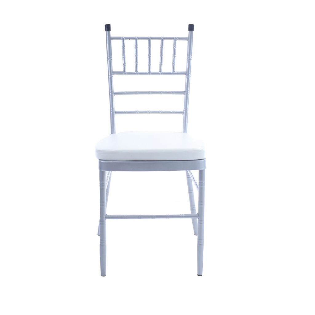 Silla metal con cojín 92x43x40cm tiffany plateada
