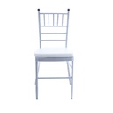 Silla metal con cojín 92x43x40cm tiffany plateada