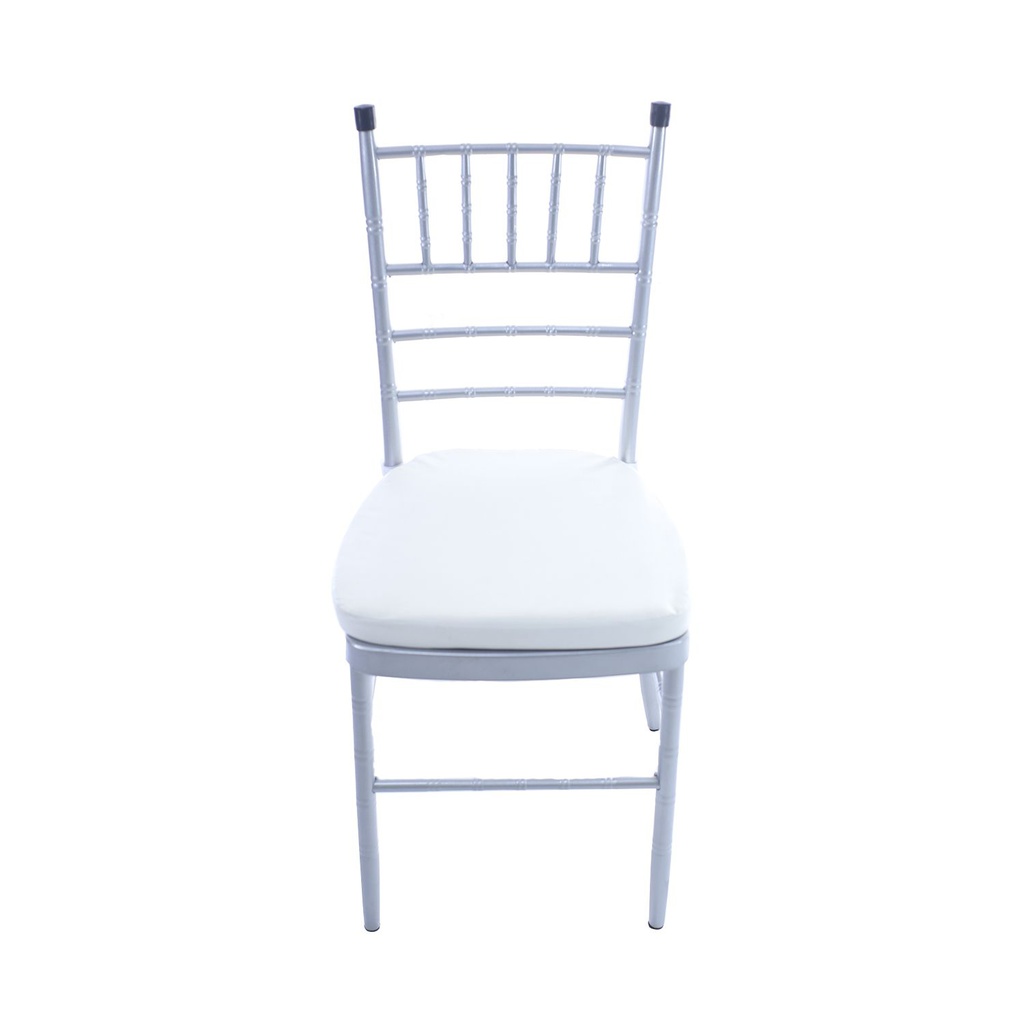 Silla metal con cojín 92x43x40cm tiffany plateada