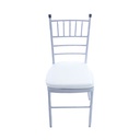 Silla metal con cojín 92x43x40cm tiffany plateada