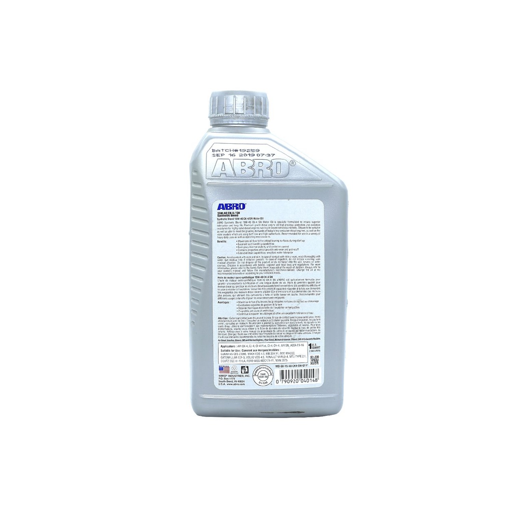 Aceite de motor 15w/40 1-qt ck4 sintetico abro