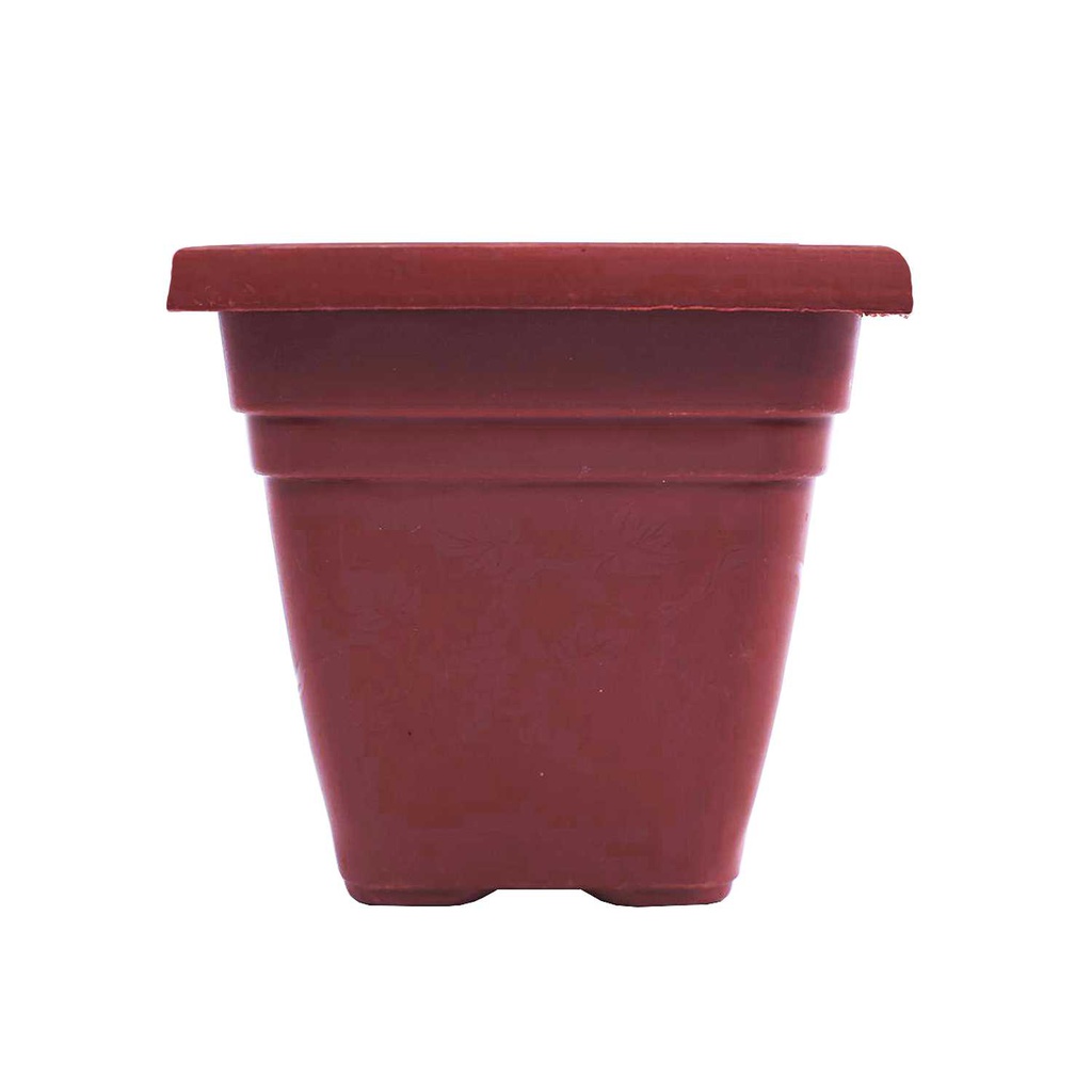 Macetera plastica cuadrada 19x18cm con base cl602185