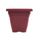Macetera plastica cuadrada 19x18cm con base cl602185