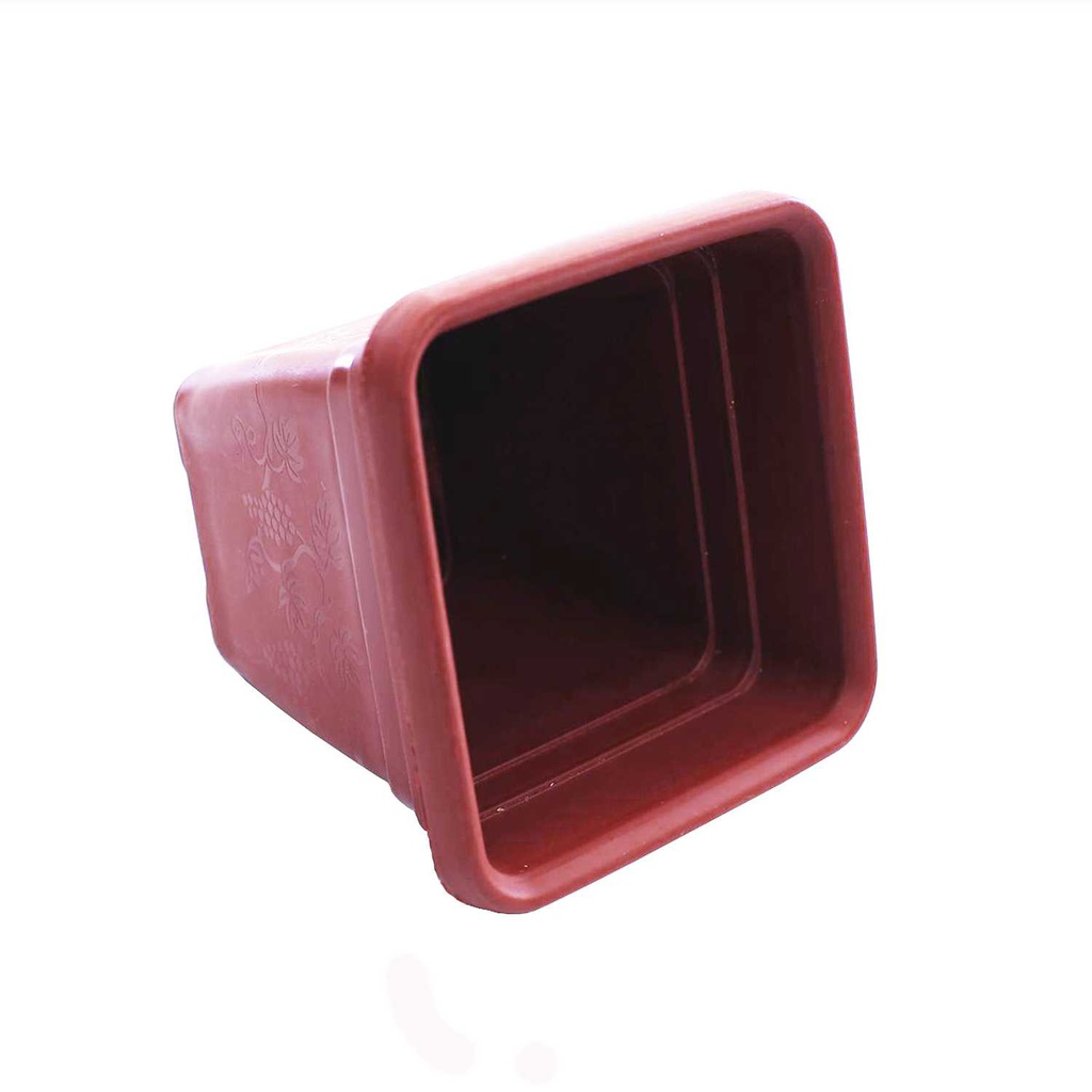 Macetera plastica cuadrada 19x18cm con base cl602185