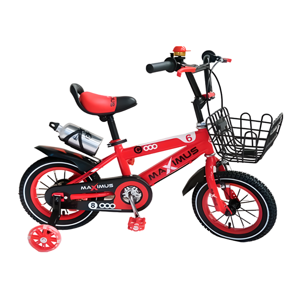 Bicicleta 12 bmx para niño 1v maximus con guardafango/canasta rojo armable