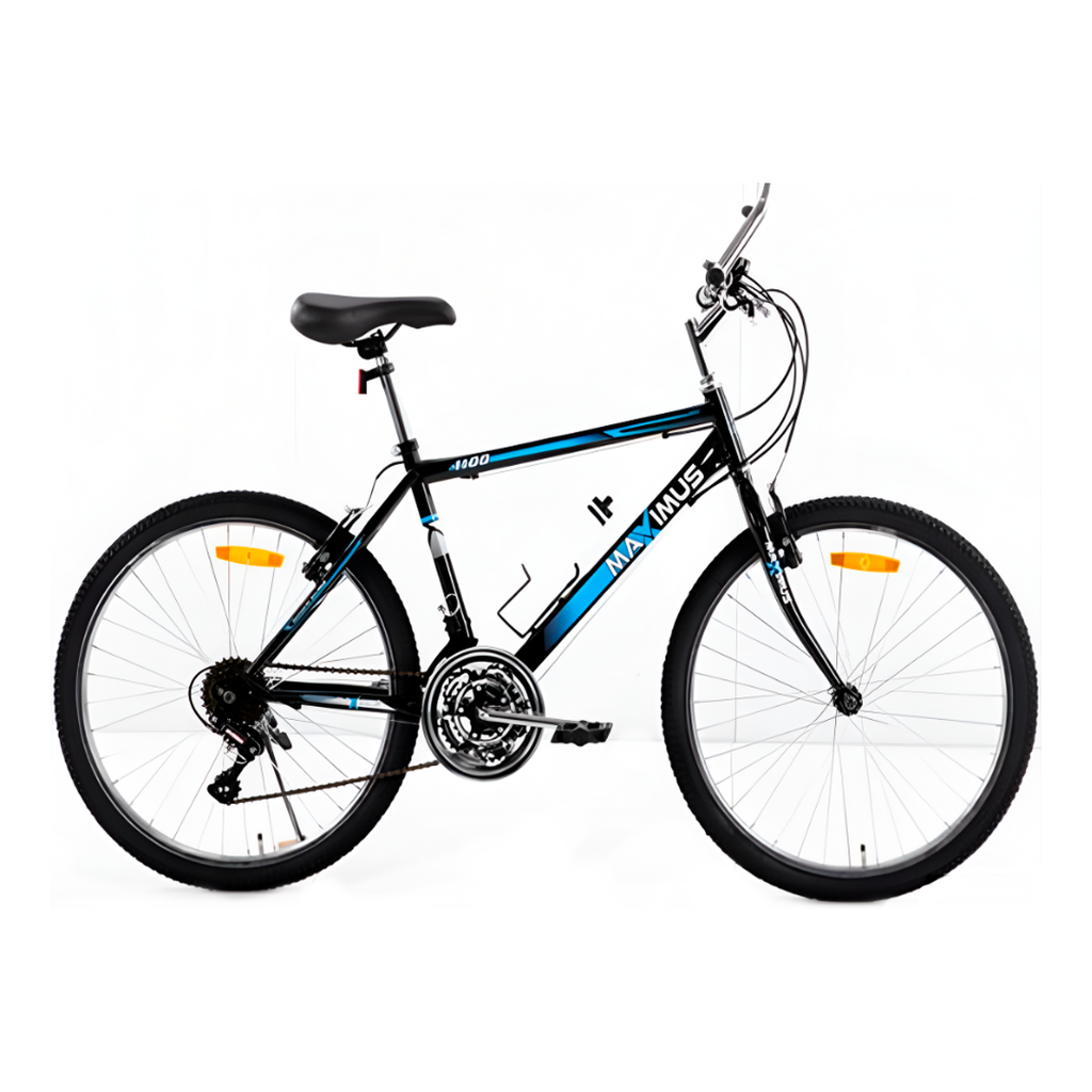 Bicileta 24 mtb 21v tubo recto cromado maximus azul/negro armable