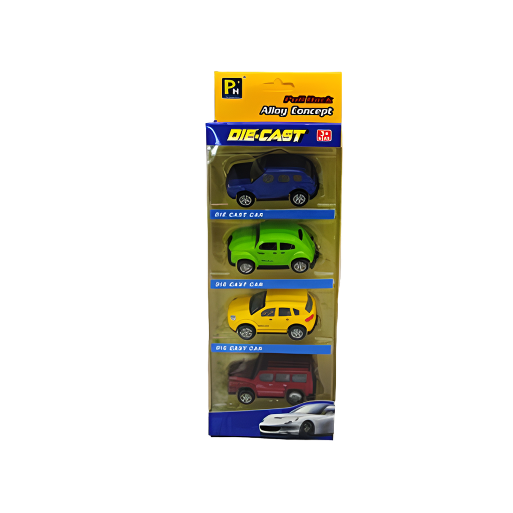 Juguete De Carritos Metal 4Pc Die-Cast 1601C118