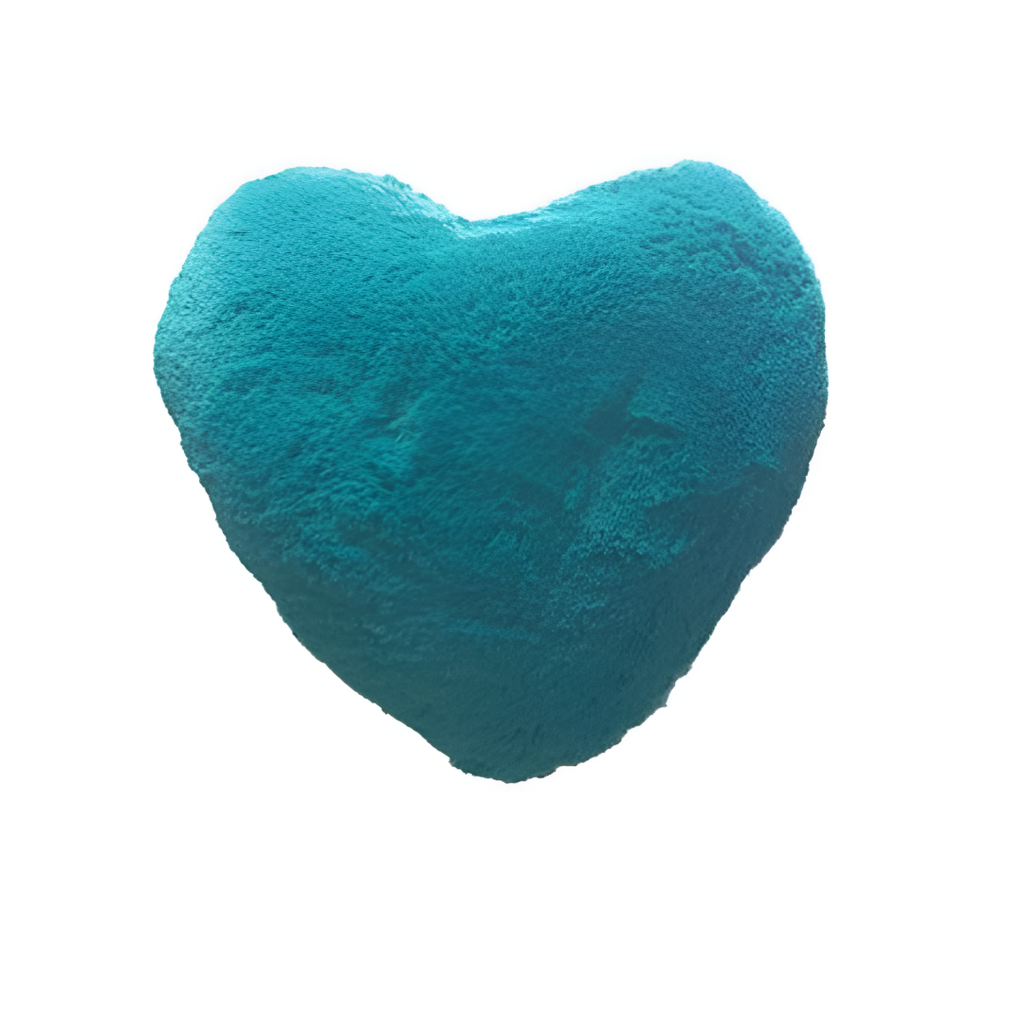 Cojin forma de corazon 50x50cm turqueza
