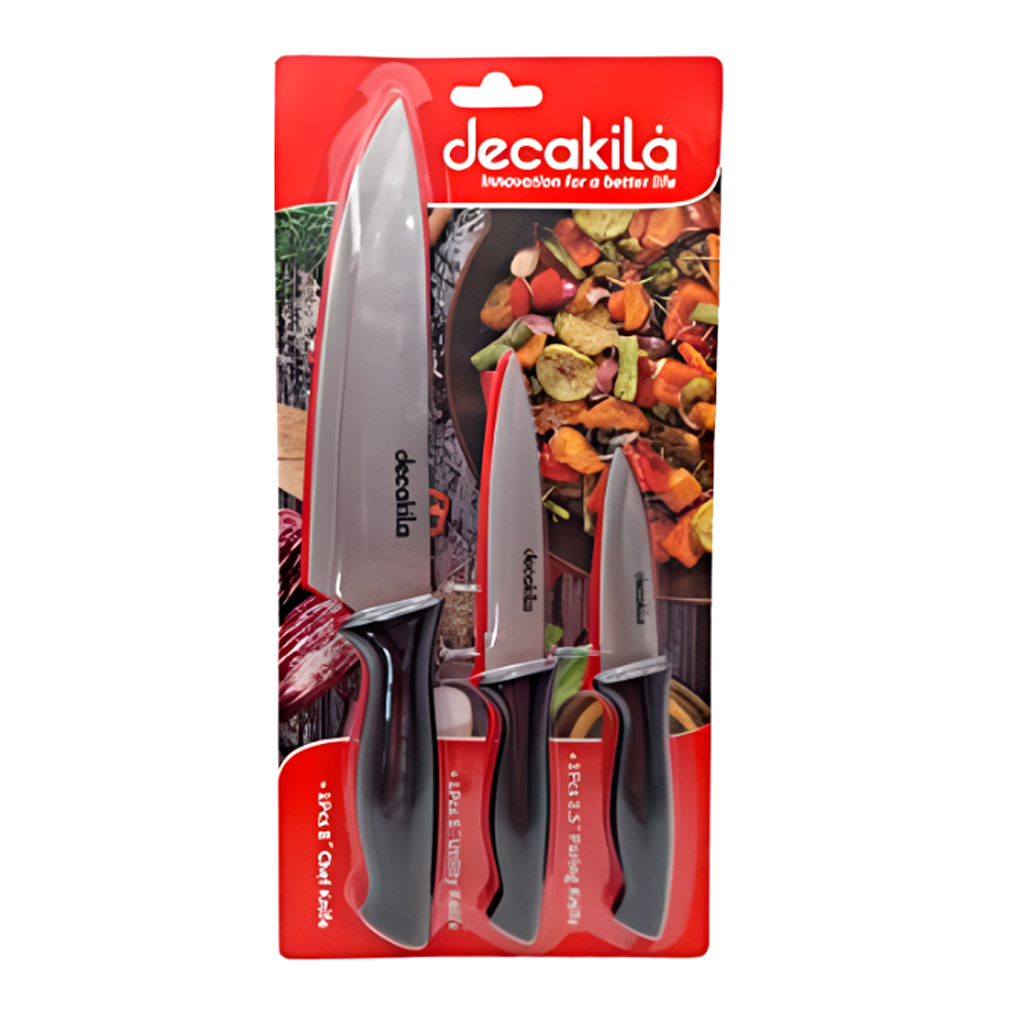 Cuchillos 3pc mango plastico para cocina decakila tt109b