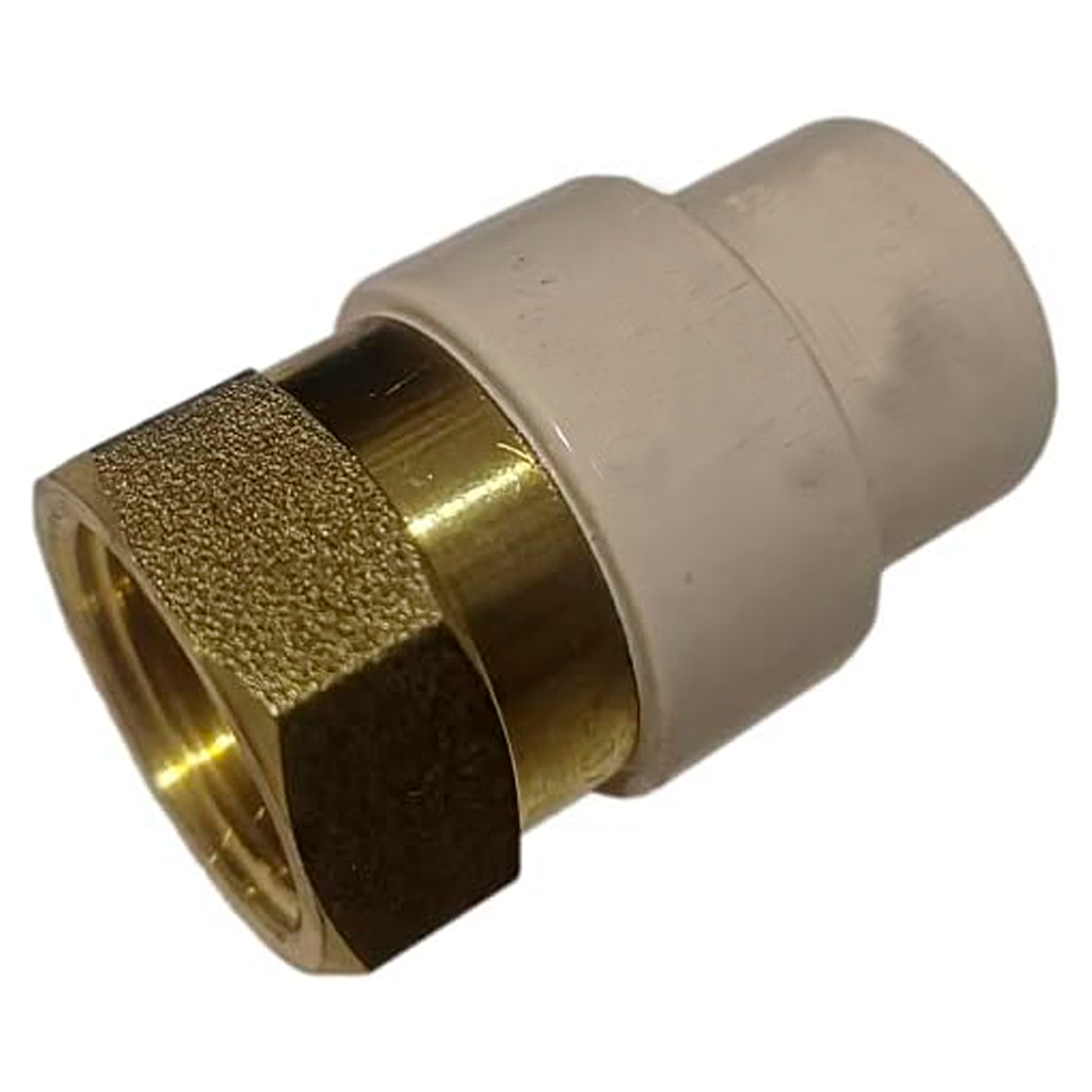 Adaptador cpvc hembra 3/4" con rosca de metal durman