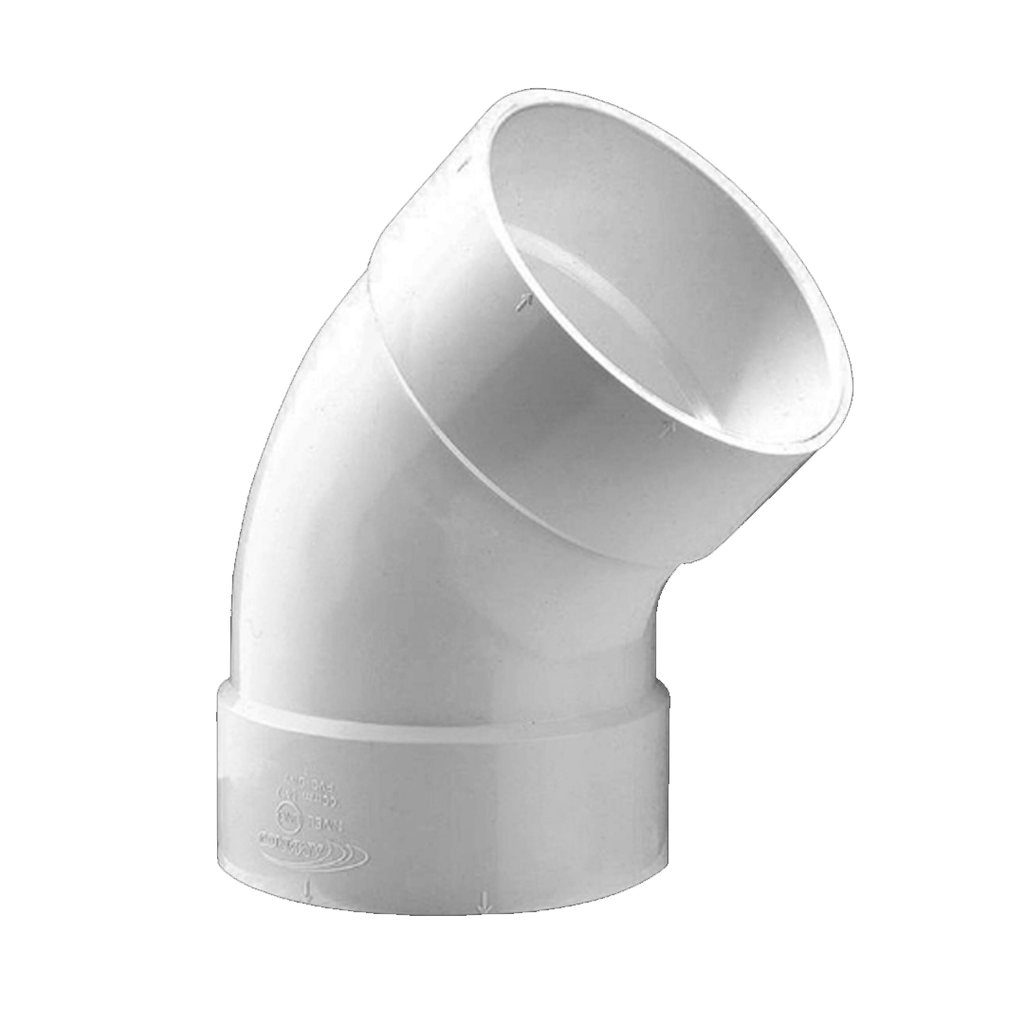 Codo pvc 3"x45 para drenaje inyectable durman