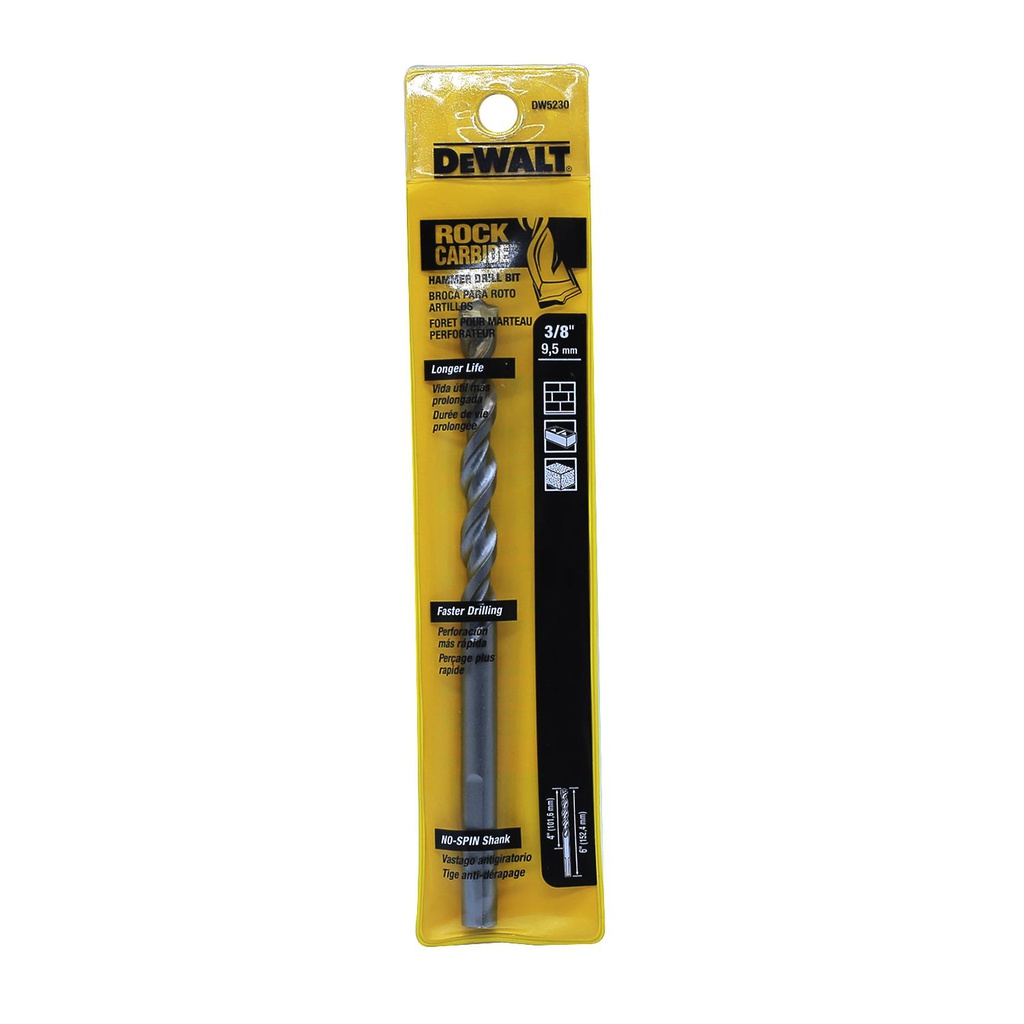 Broca concreto 3/8"x4"x6" dewalt dw5230